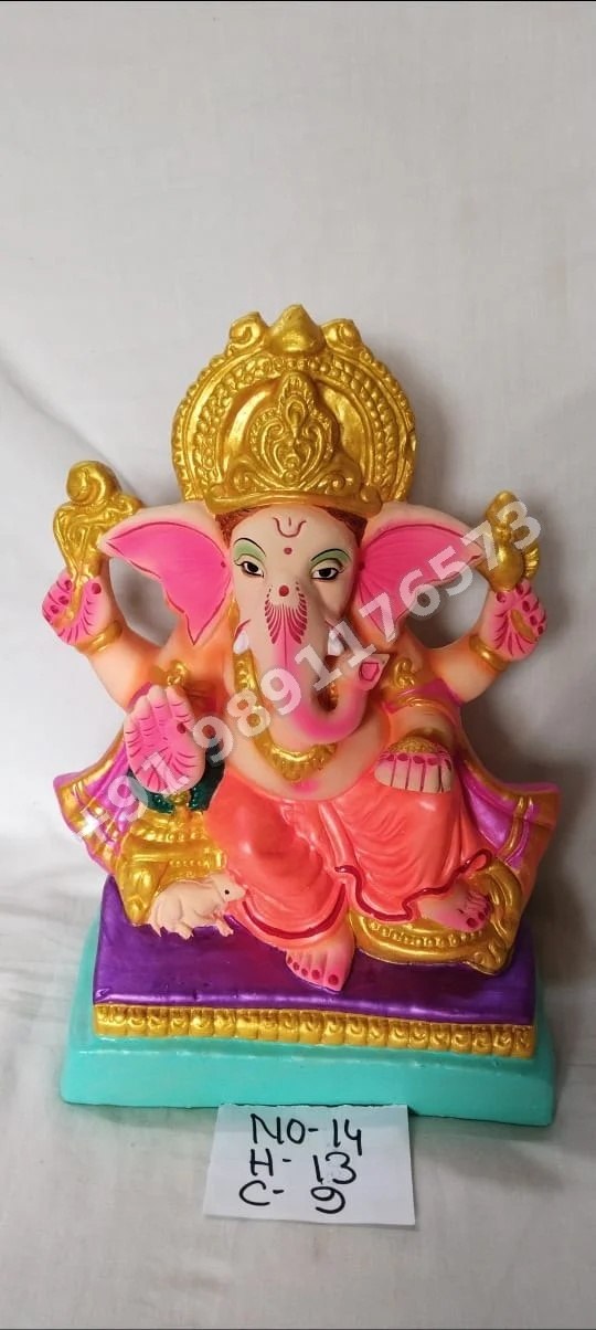 COLOUR FULL CLAY GANESHA IDOL